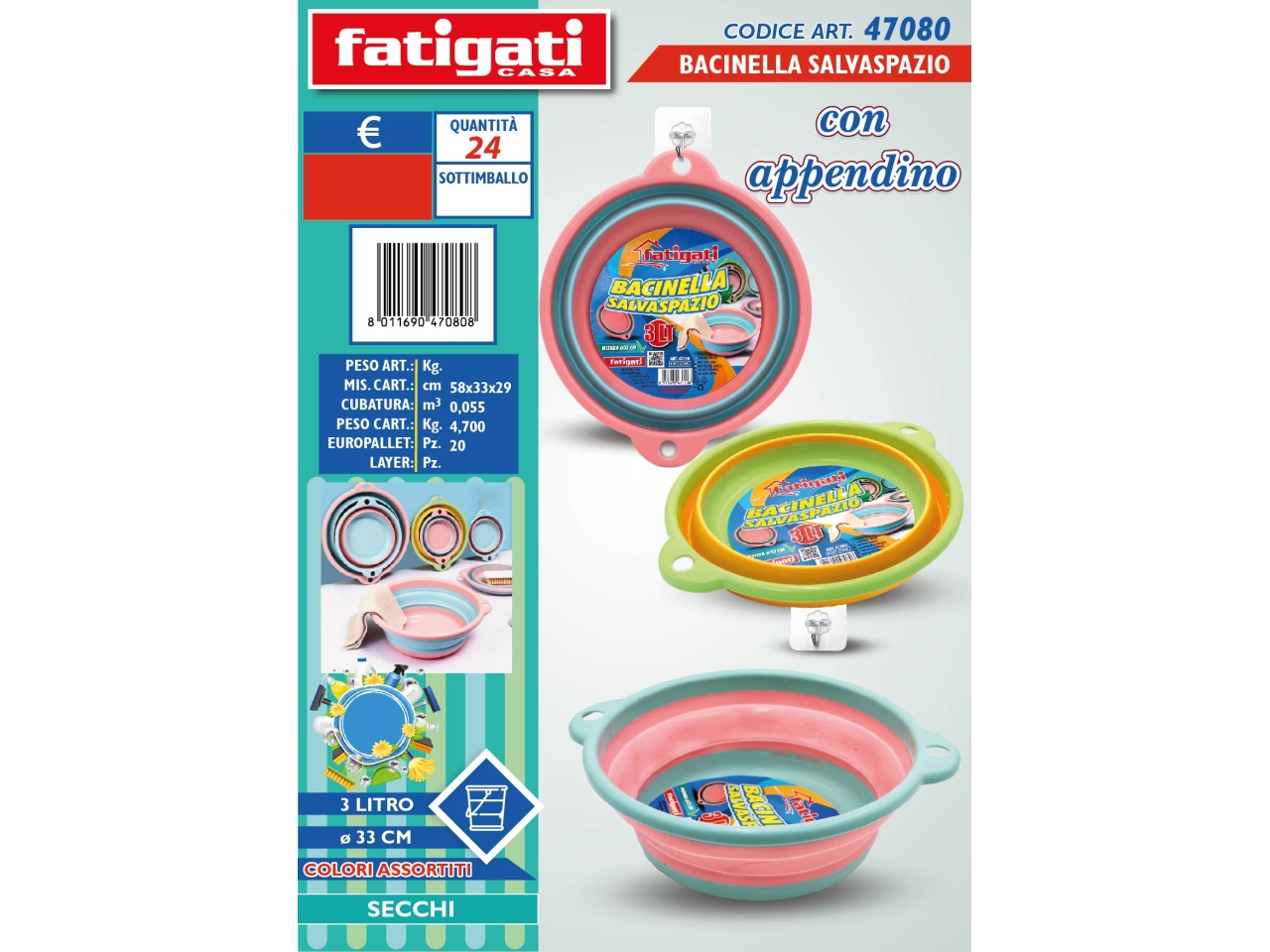 BACINELLE SALVASPAZIO 3LT 33CM 47080