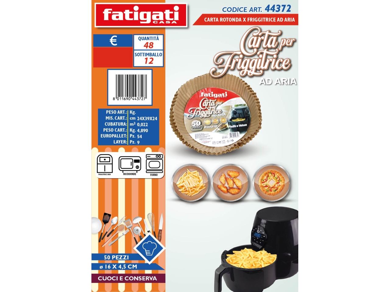 CARTA ROTONDA NATURAL PER FRIGGITRICE ARIA 44372 CARTA ROTONDA NATURAL PER FRIGGITRICE ARIA 44372