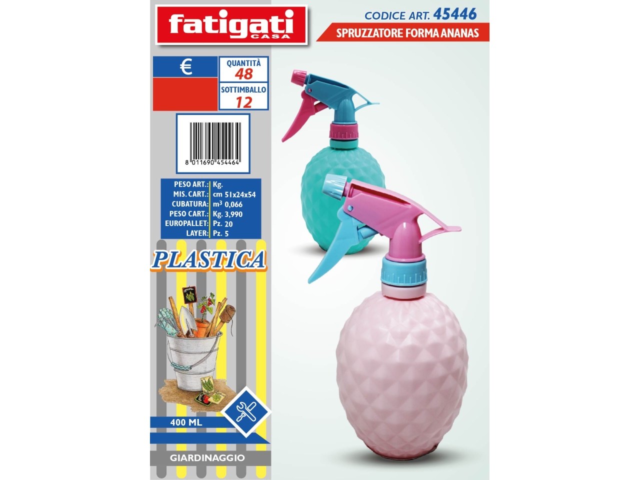 SPRUZZATORE FORMA ANANAS 400ML 45446 SPRUZZATORE FORMA ANANAS 400ML 45446