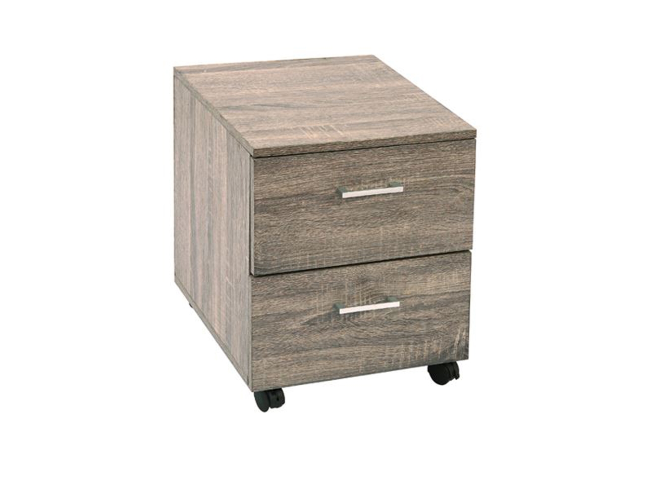 COMODINO LEGNO C/2CAS.C/ROTELLE 53X39X43CM ROV.CH.