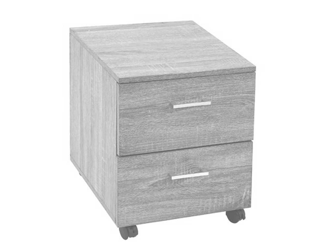 COMODINO LEGNO C/2CAS C/ROTELLE 53X39X43CM ROV.B.