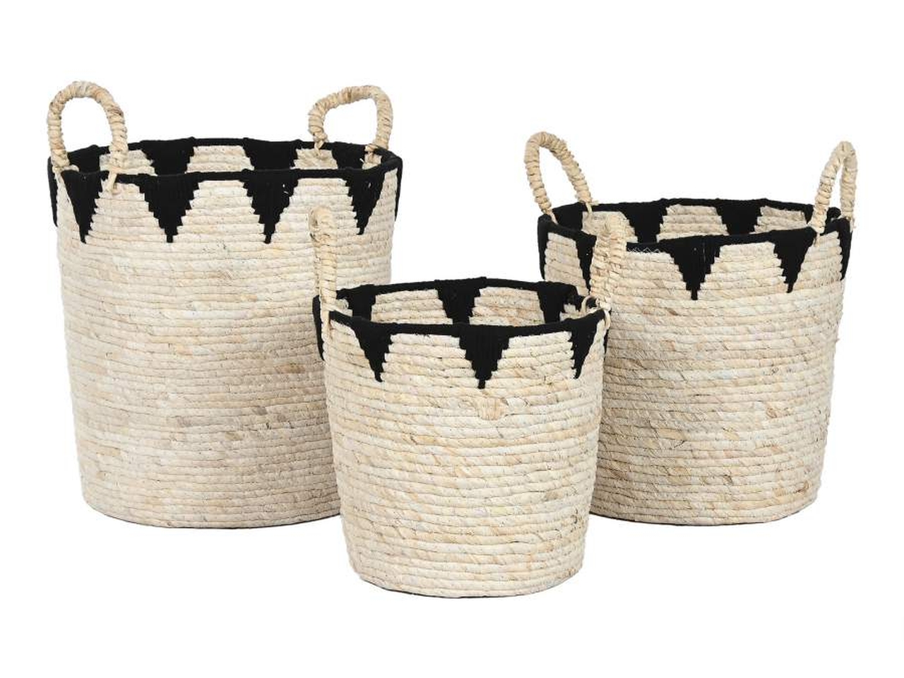 CESTA 3PZ FIBRA 37X37X43CM NATURALE DC-212125