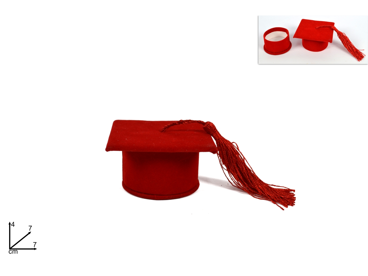 SCATOLA CAPPELLO  LAUREA ROSSO