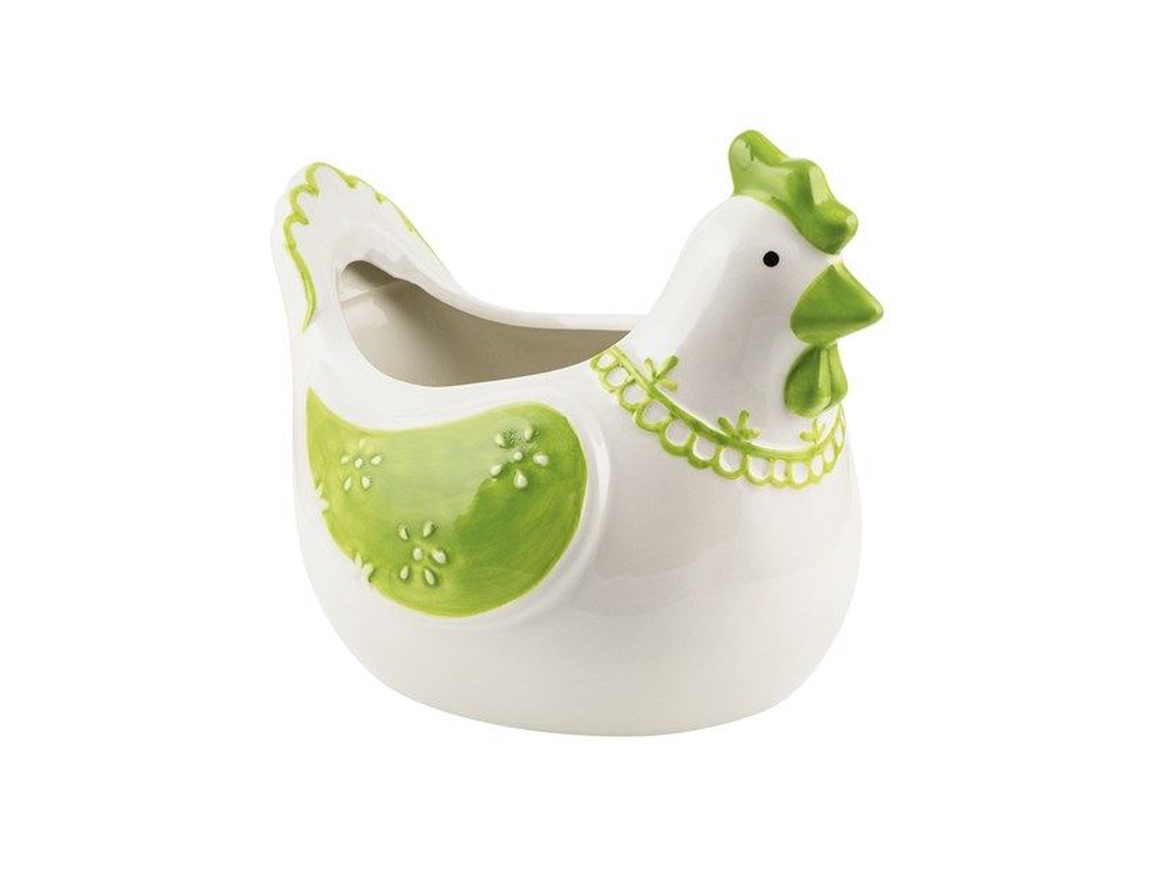 VASO CERAMICA GALLINA VERDE H16,5X20X14,5 RC-53-VE