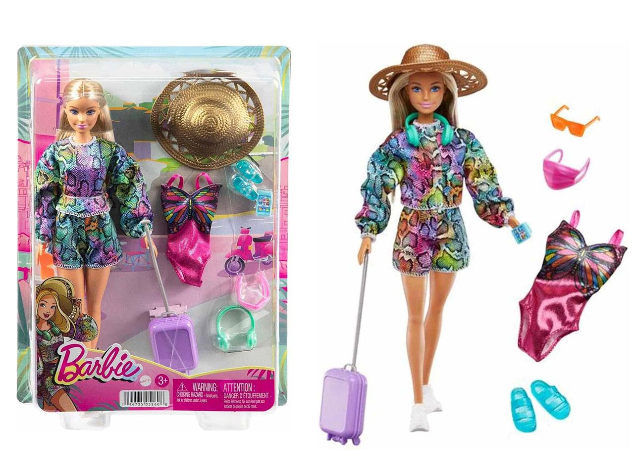 BARBIE HOLLIDAY FUN CON BORSA DA VIAGGIO E ACCESSO