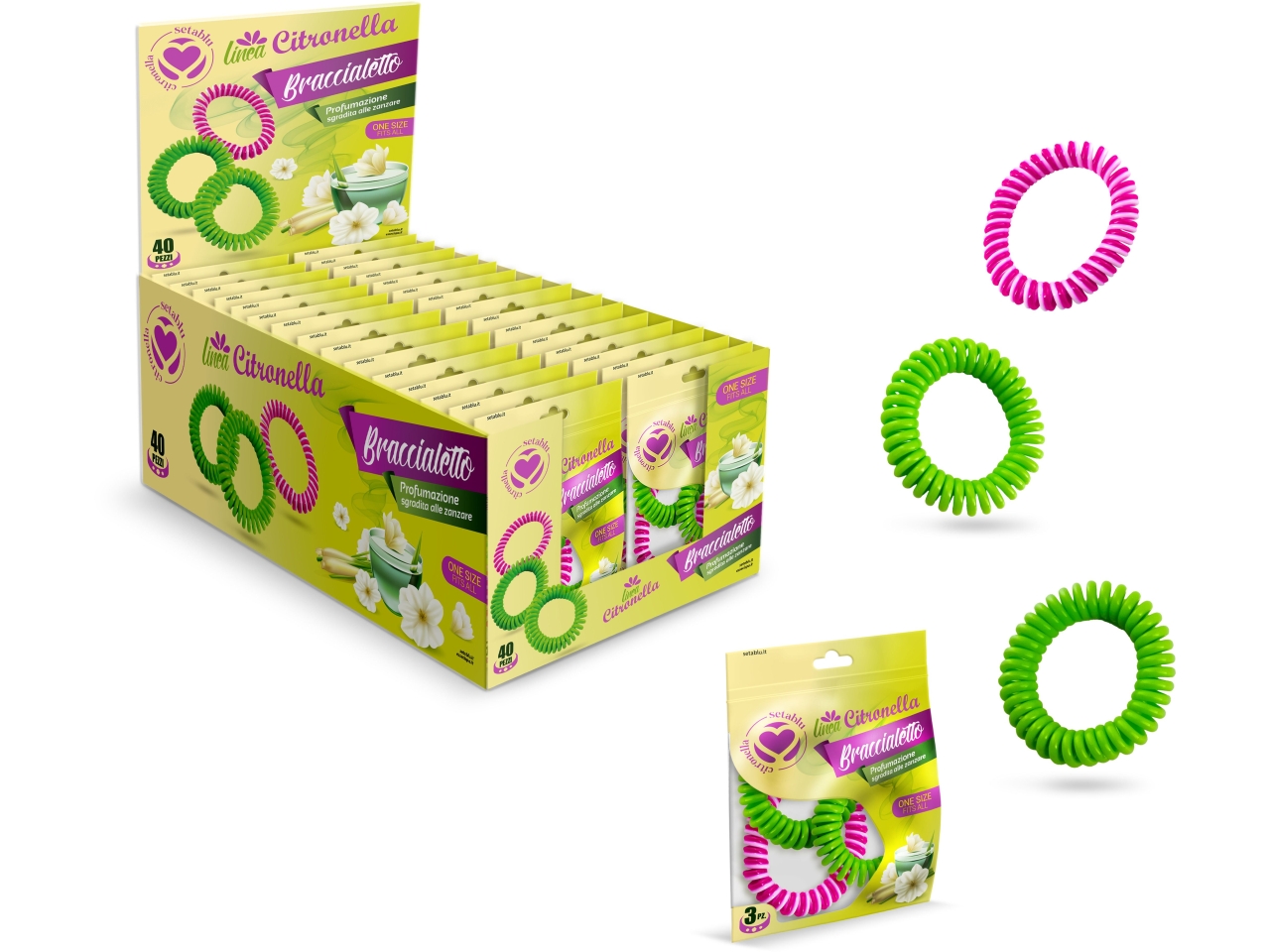BRACCIALE CITRONELLA EVA 3PZ DISPLAY 36PZ 03514