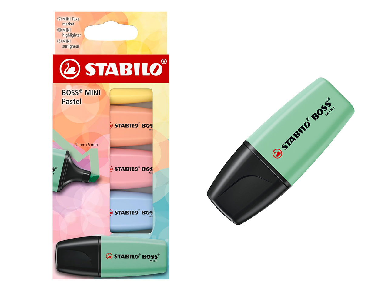 EVIDENZIATORI STABILO BOSS MINI PASTEL 5PZ 07/5-2-