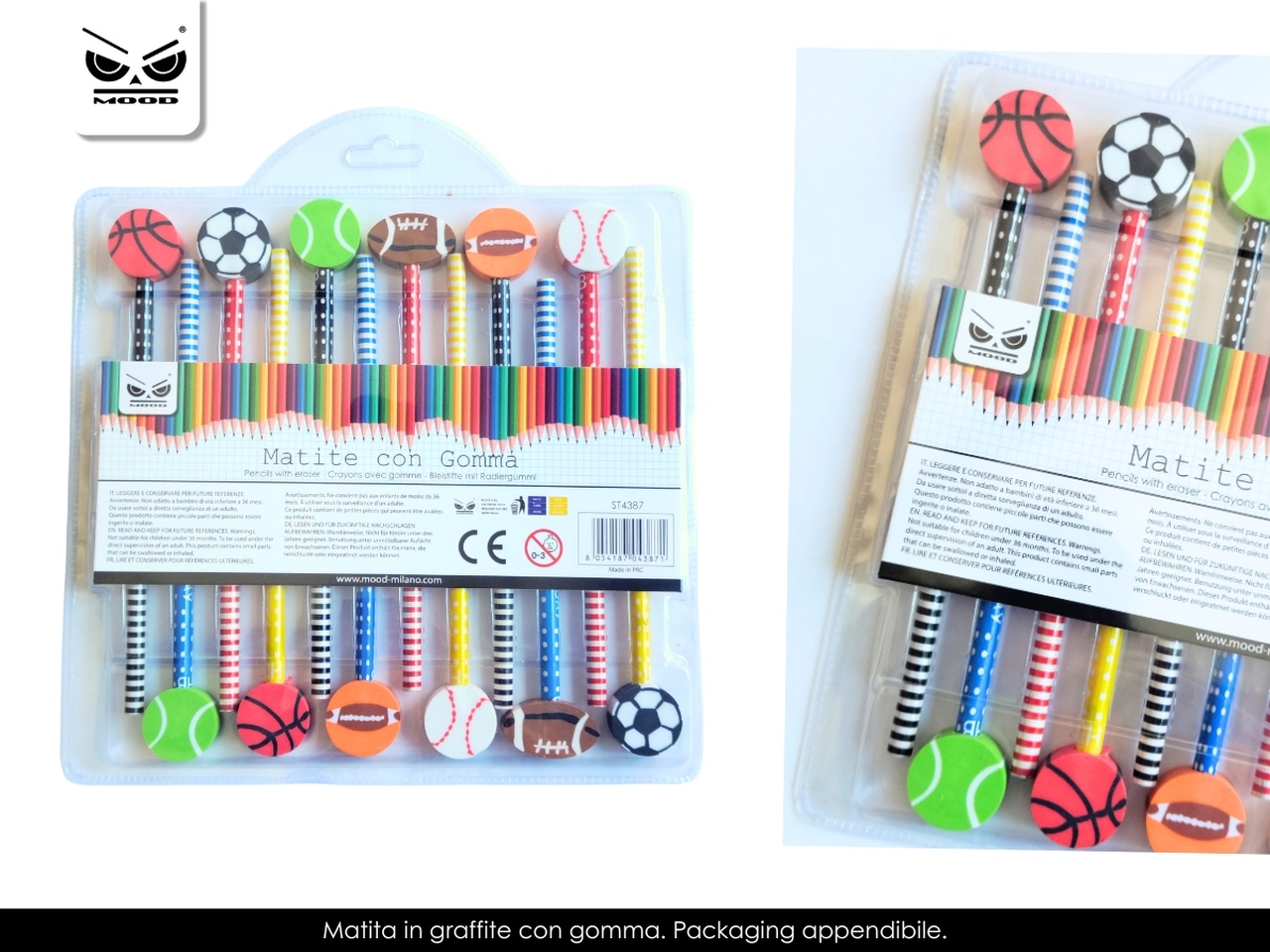 MATITE CON GOMMA SPORT SET 12PZ ST4387