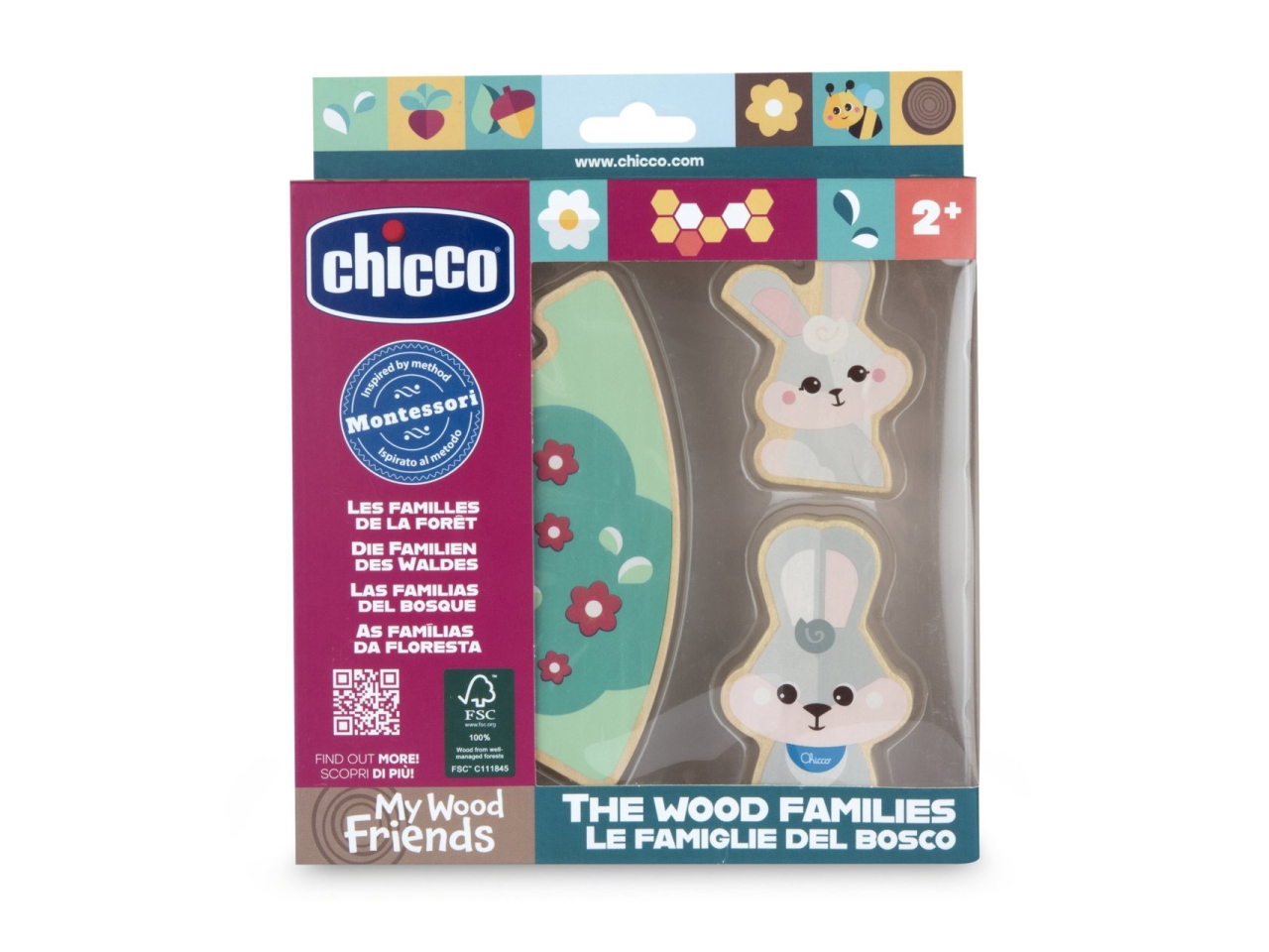 CHICCO GIOCO LEGNO SET 2 CONIGLI PAPA’ 12208100000