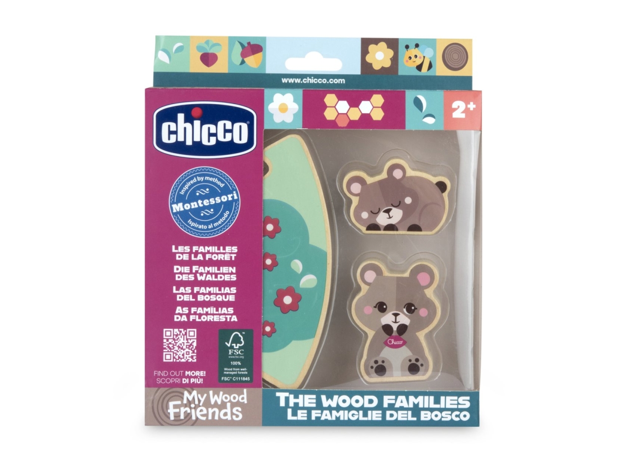 CHICCO GIOCO LEGNO SET 2 ORSETTI MAMMA 12208400000