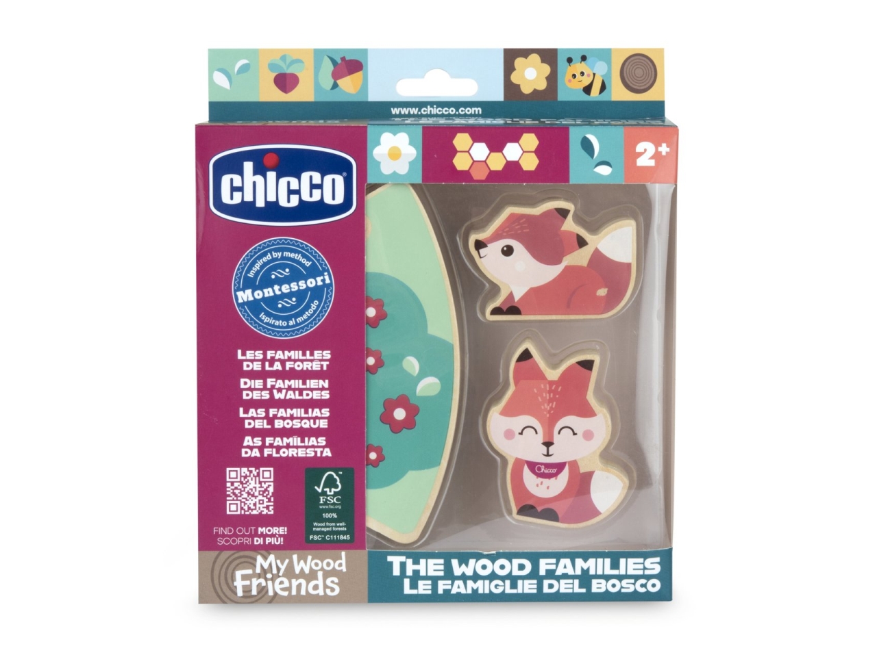 CHICCO GIOCO LEGNO SET 2 VOLPI MAMMA 12208600000