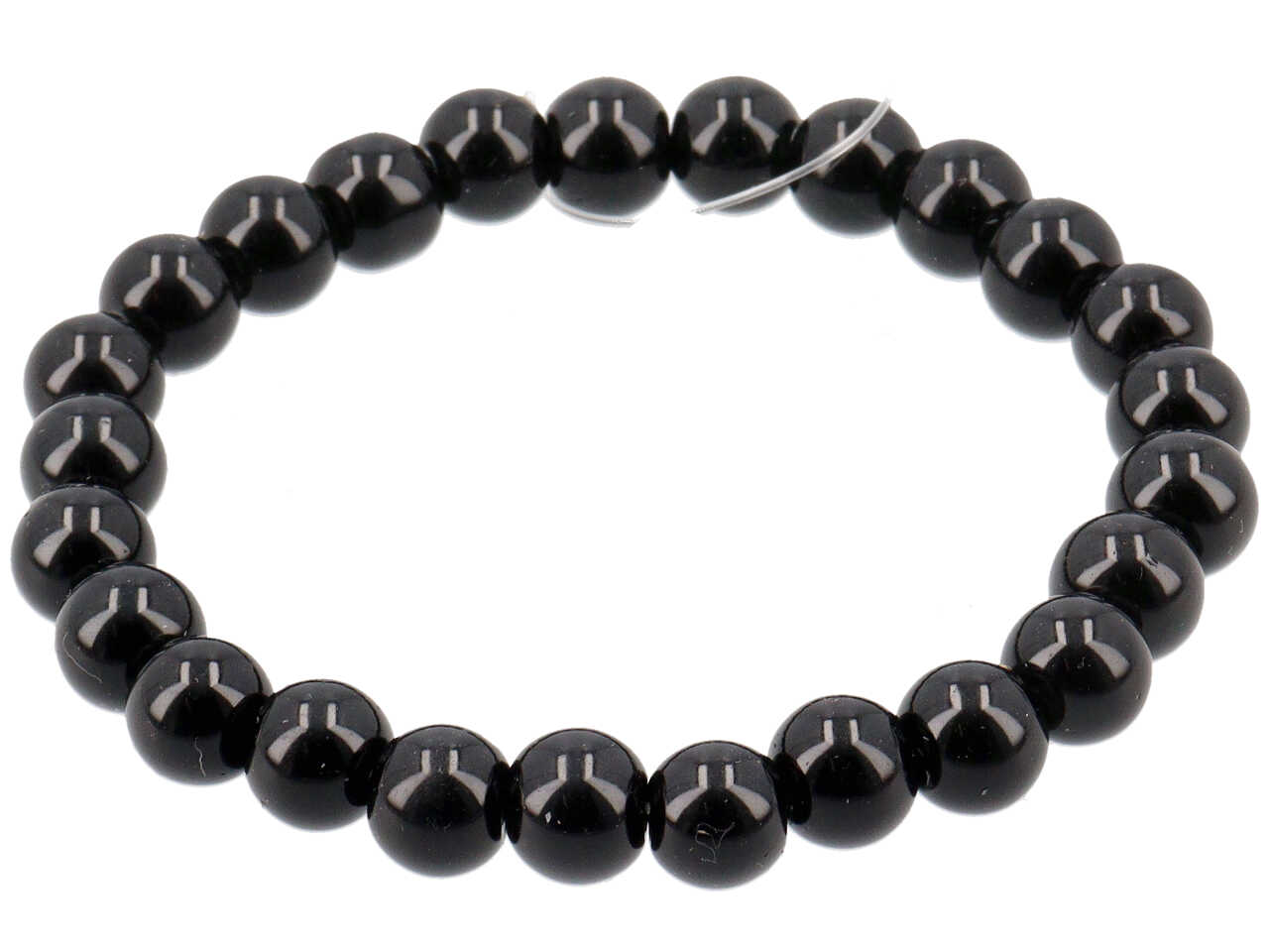 BRACCIALE ELAST. PERLA NERA 8MM B 30008-N