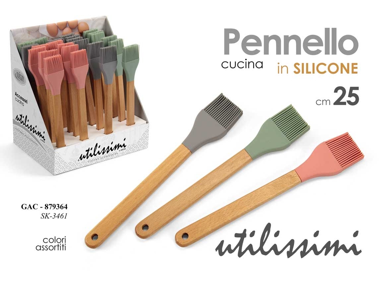 L.SILICONE PENNELLO CUCINA 25CM ASSORTITA 879364
