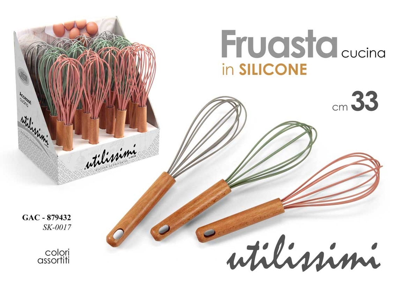 L. SILICONE FRUSTA DA CUCINA 33CM ASSORTITA 879432