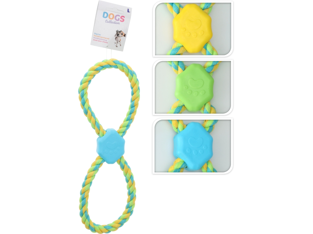 GIOCO CANI CORDA/TPE 28X11CM 3 ASS. 491013400