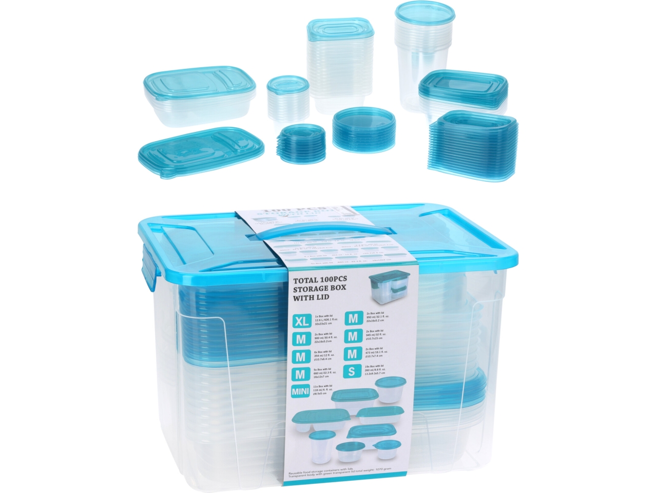 BOX ALIMENTI IN PP CON COPERCHIO 50PZ CR3000010