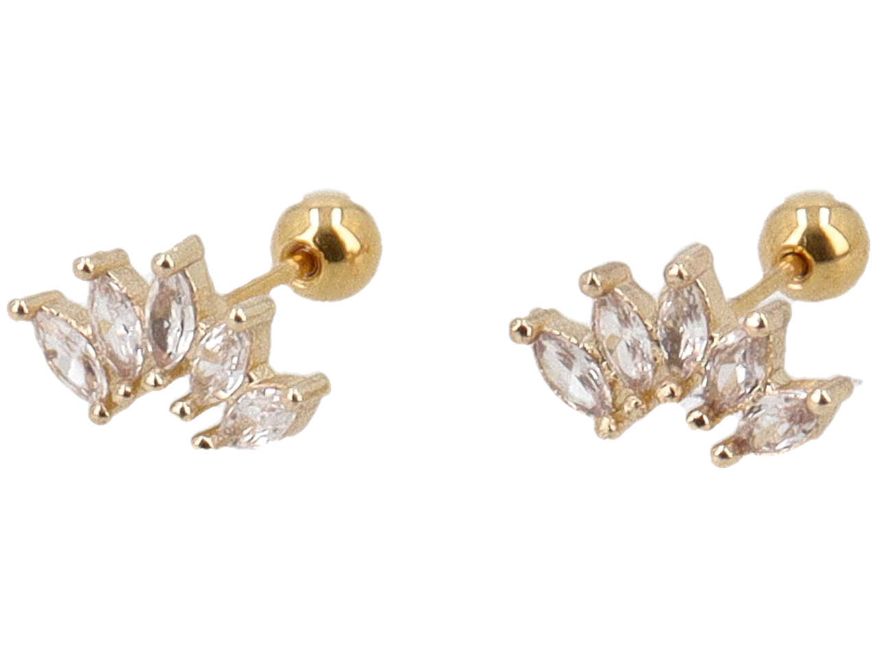 ORECCHINO PIERCING CRESTA 5 NAVETTE ORO DPR106G