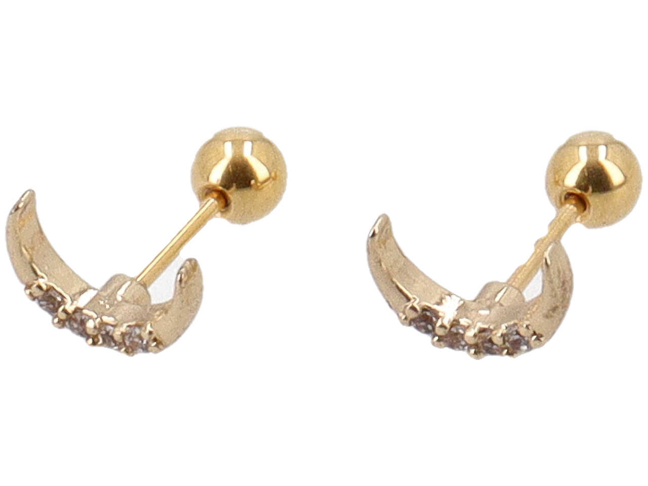 ORECCHINO PIERCING LUNA CRYSTAL ORO DPR109G