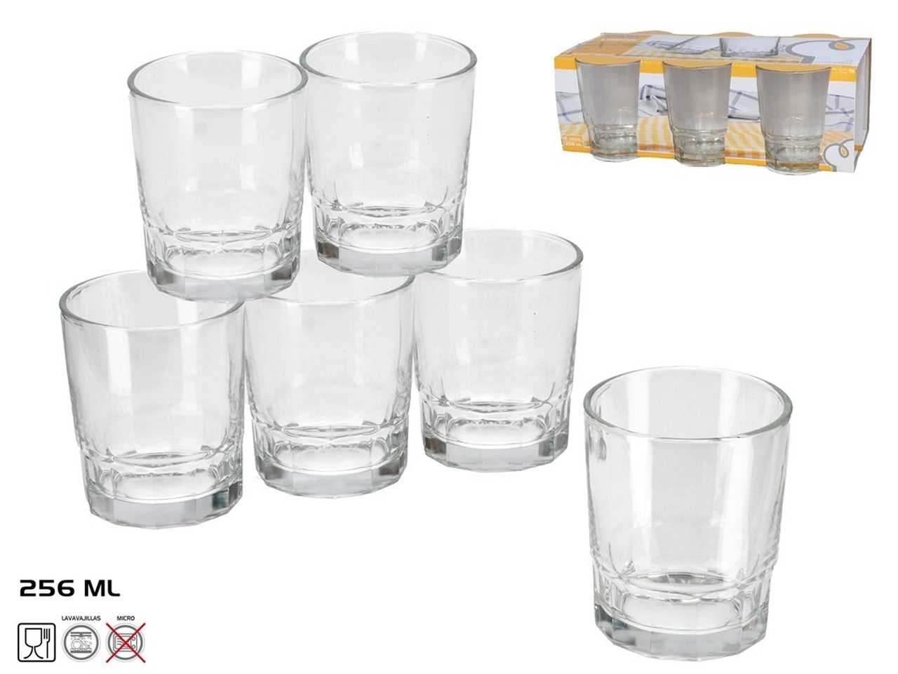 BICCHIERI IN VETRO 6PZ 256ML