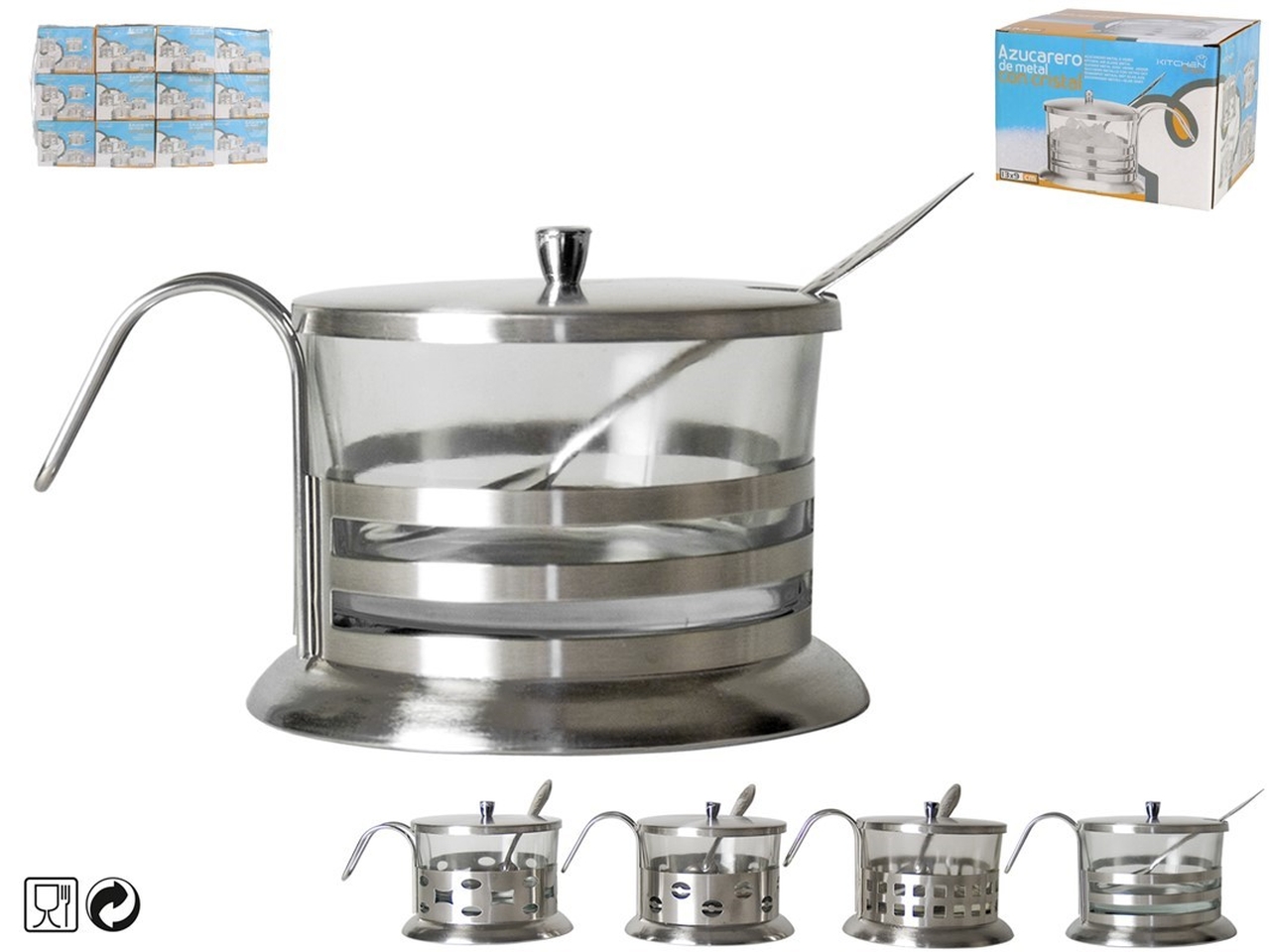 ZUCCHERIERA METALLO E VETRO ZUCCHERIERA METALLO E VETRO