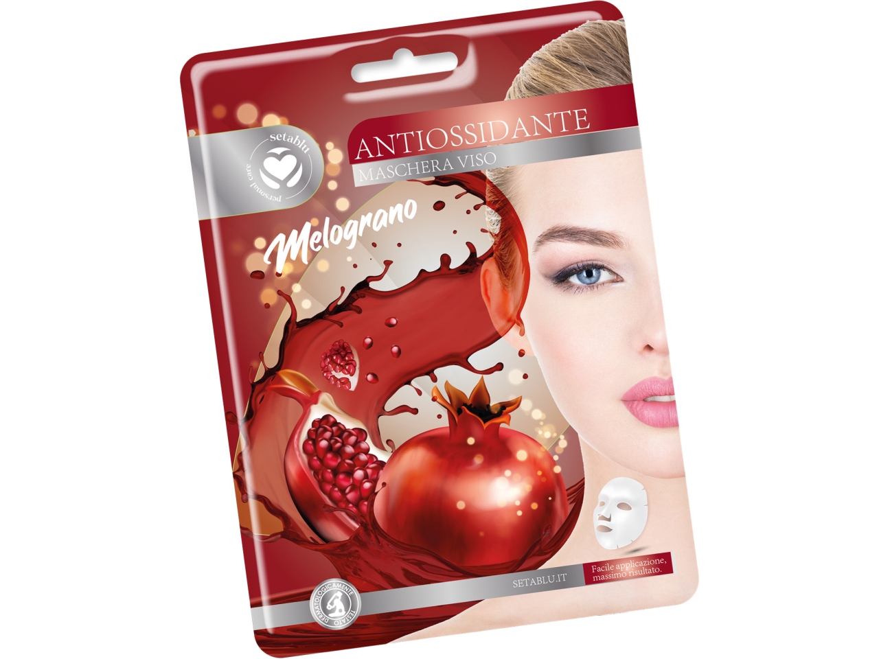 MASCHERA VISO IN TESSUTO MELOGRANO 40824