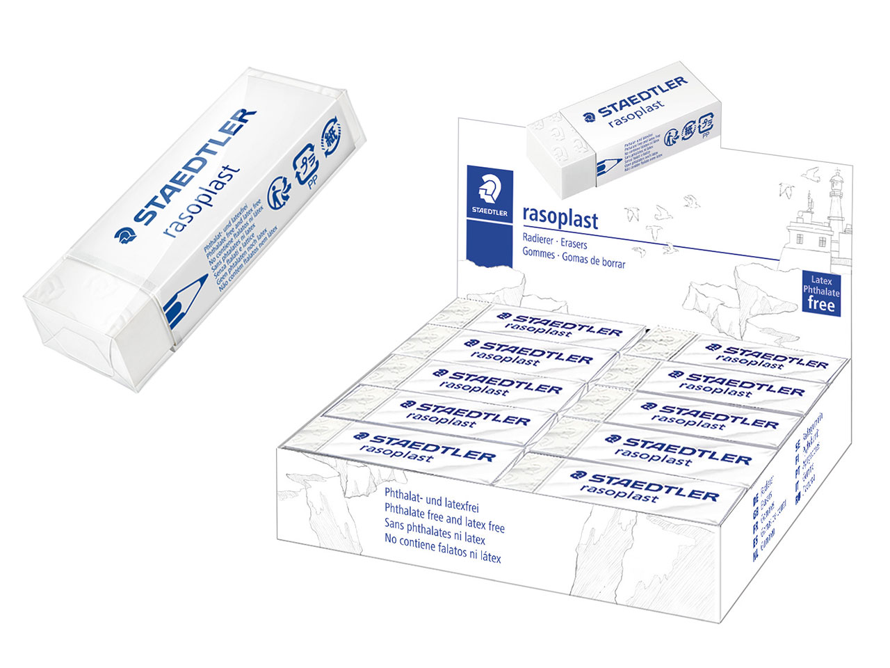 GOMMA RASOPLAST 6,5X2,3X1,3CM 20PZ 526B20-03PE