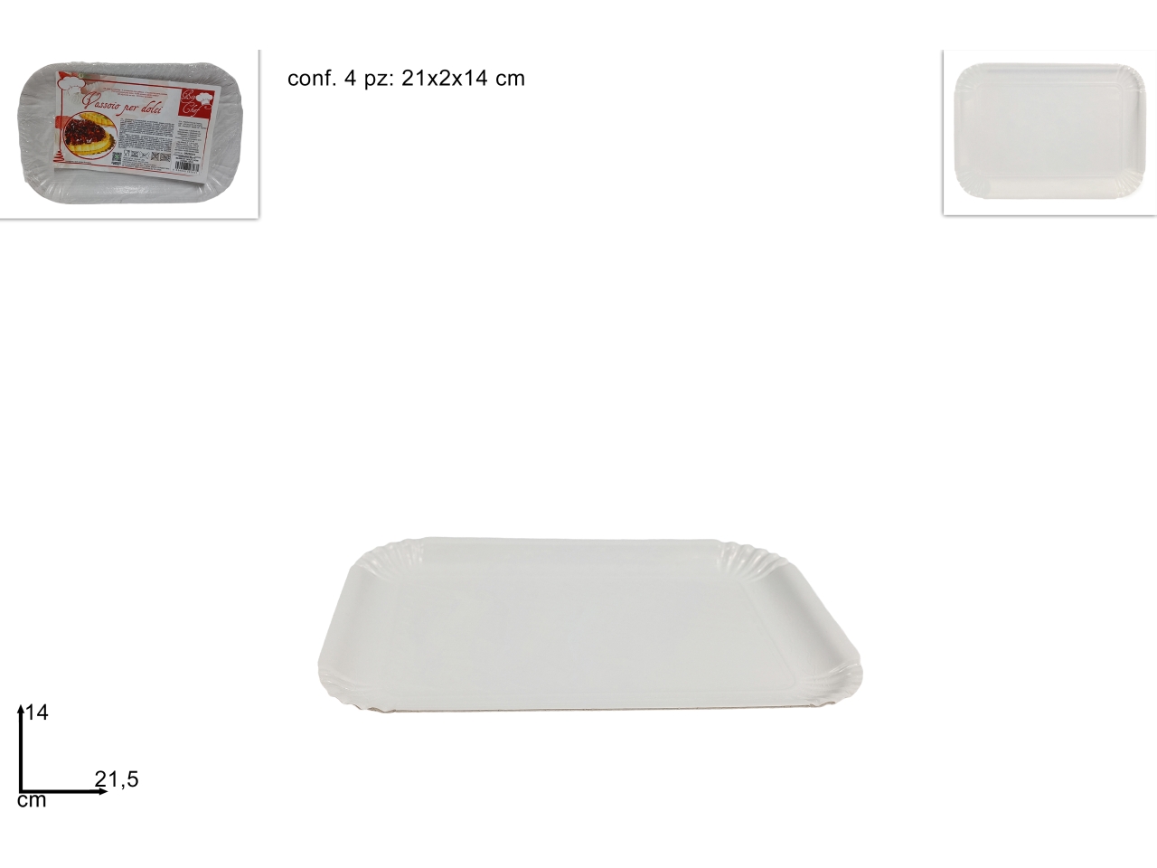 VASSOI BIANCHI 14×21,5CM SET 4PZ DEV22004121