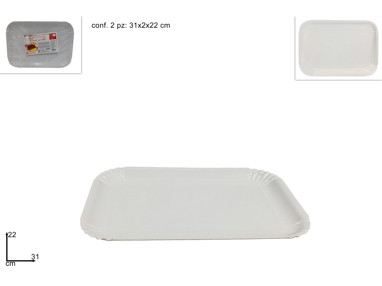 VASSOI BIANCHI 22x31CM SET 2PZ DEV22004141