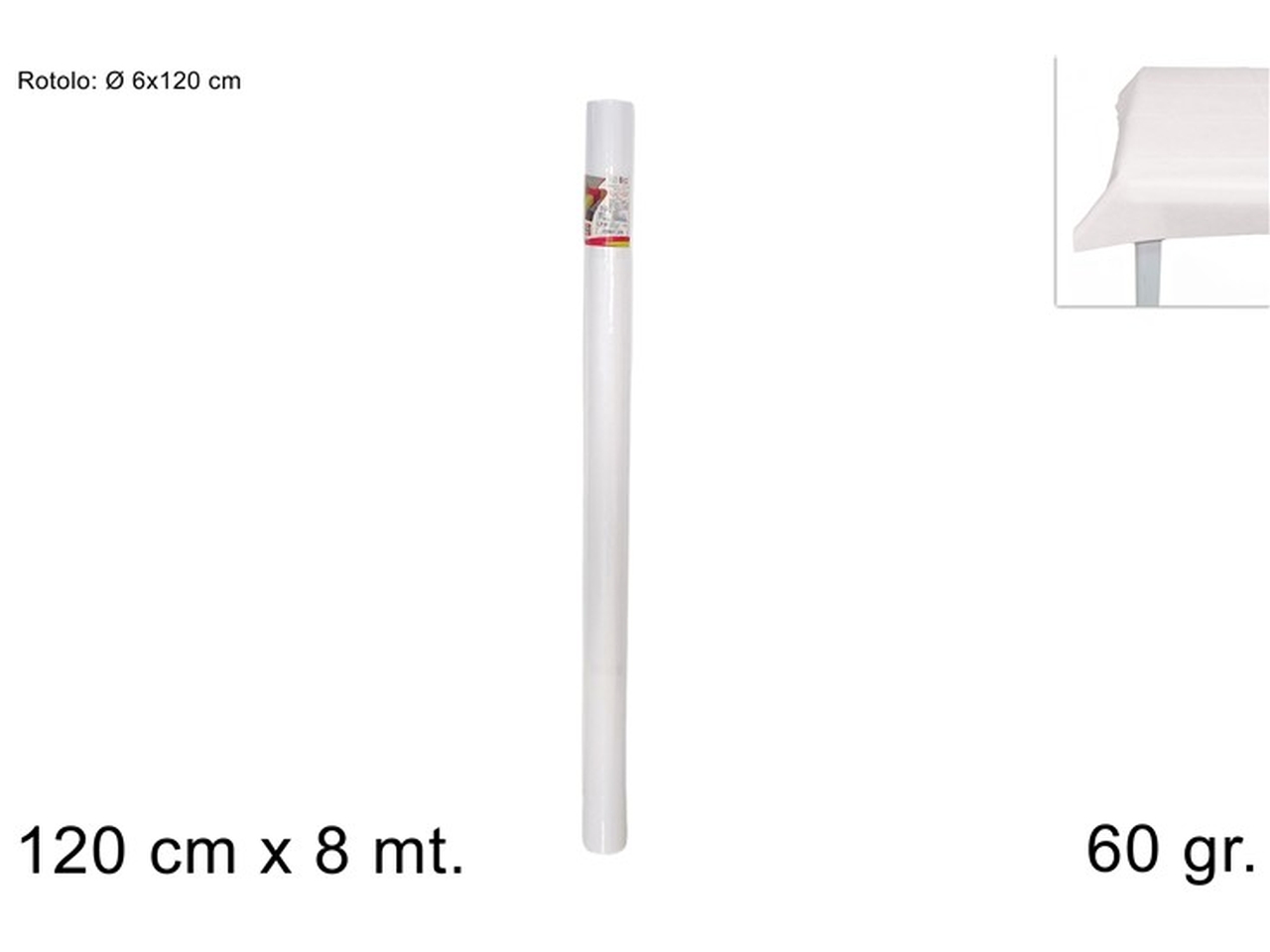 TOVAGLIA ROT.TNT 120cmx8mt 60GR BIANCO