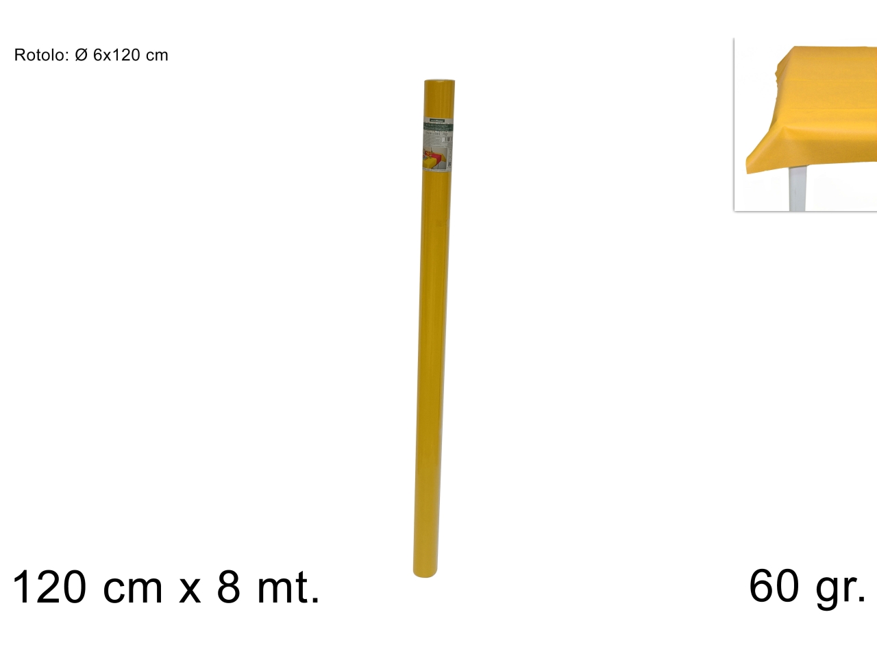 TOVAGLIA ROT.TNT 120cmx8mt 60GR GIALLO