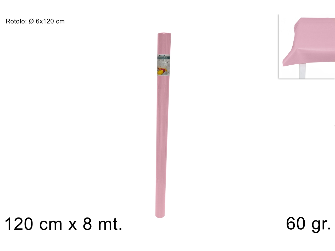 TOVAGLIA ROT.TNT 120cmx8mt 60GR ROSA