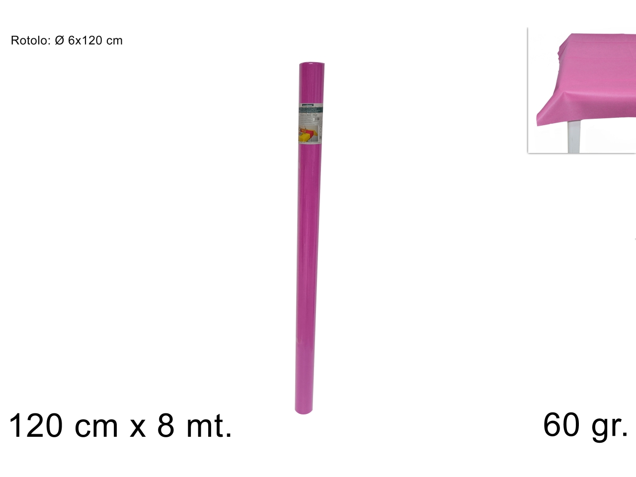 TOVAGLIA ROT.TNT 120cmx8mt 60GR FUCSIA