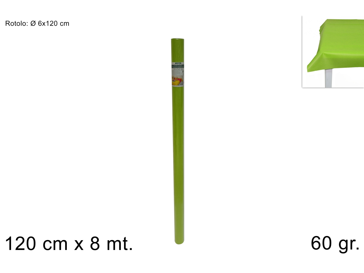TOVAGLIA ROT.TNT 120cmx8mt 60GR VERDE CHIARO