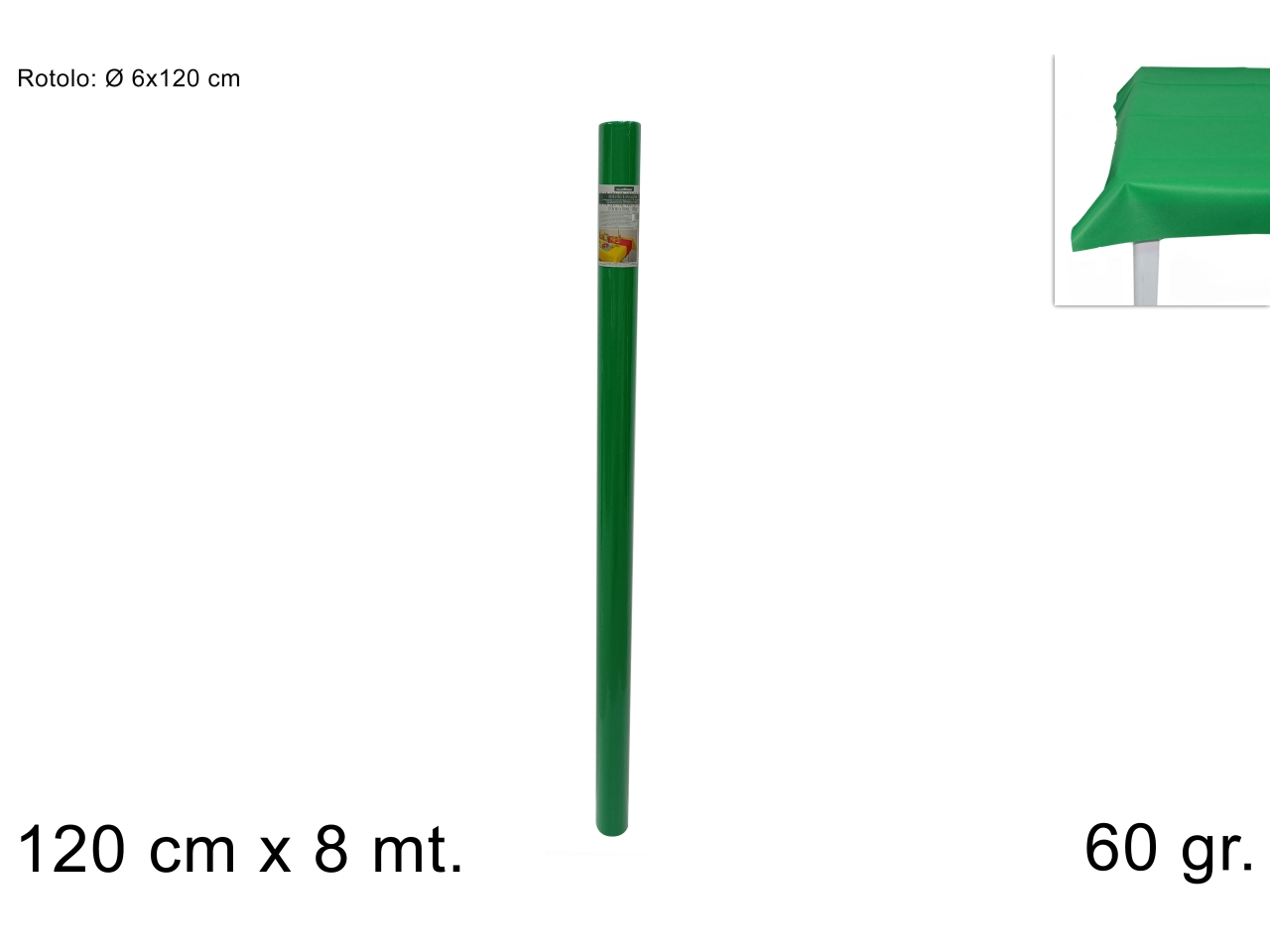 TOVAGLIA ROT.TNT 120cmx8mt 60GR VERDE FORESTA