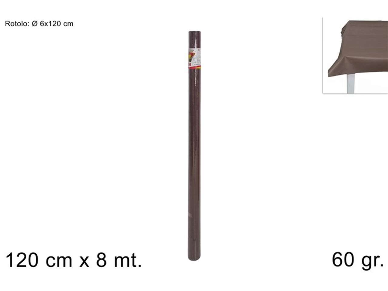 TOVAGLIA ROT.TNT 120cmx8mt 60GR MARRONE