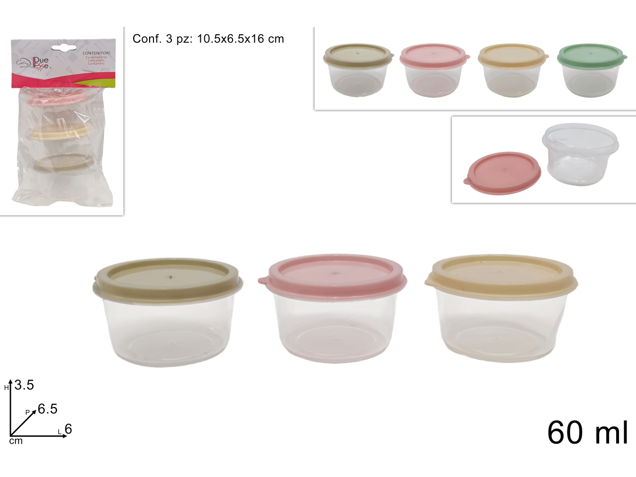 MINI CONTENITORI TONDI SET 3PZ 60ML DEV14004581 MINI CONTENITORI TONDI SET 3PZ 60ML DEV14004581