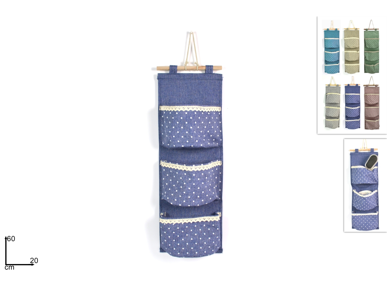 APPENDINO BAGNO IN TESSUTO 3POSTI 60X20CM ASS.
