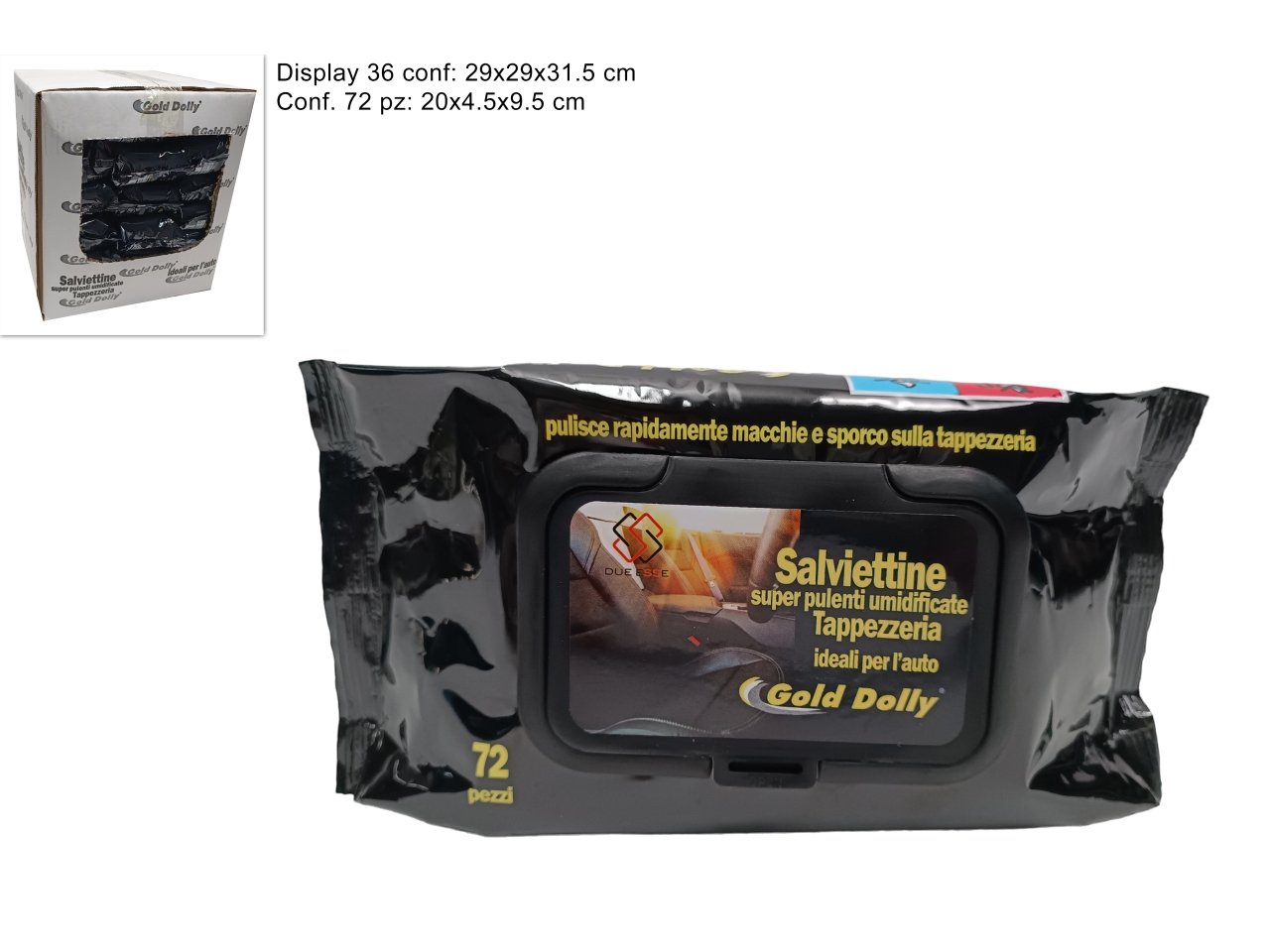 SALVIETTINE PULIZIA AUTO E SUPERFICI IN PELLE 72PZ