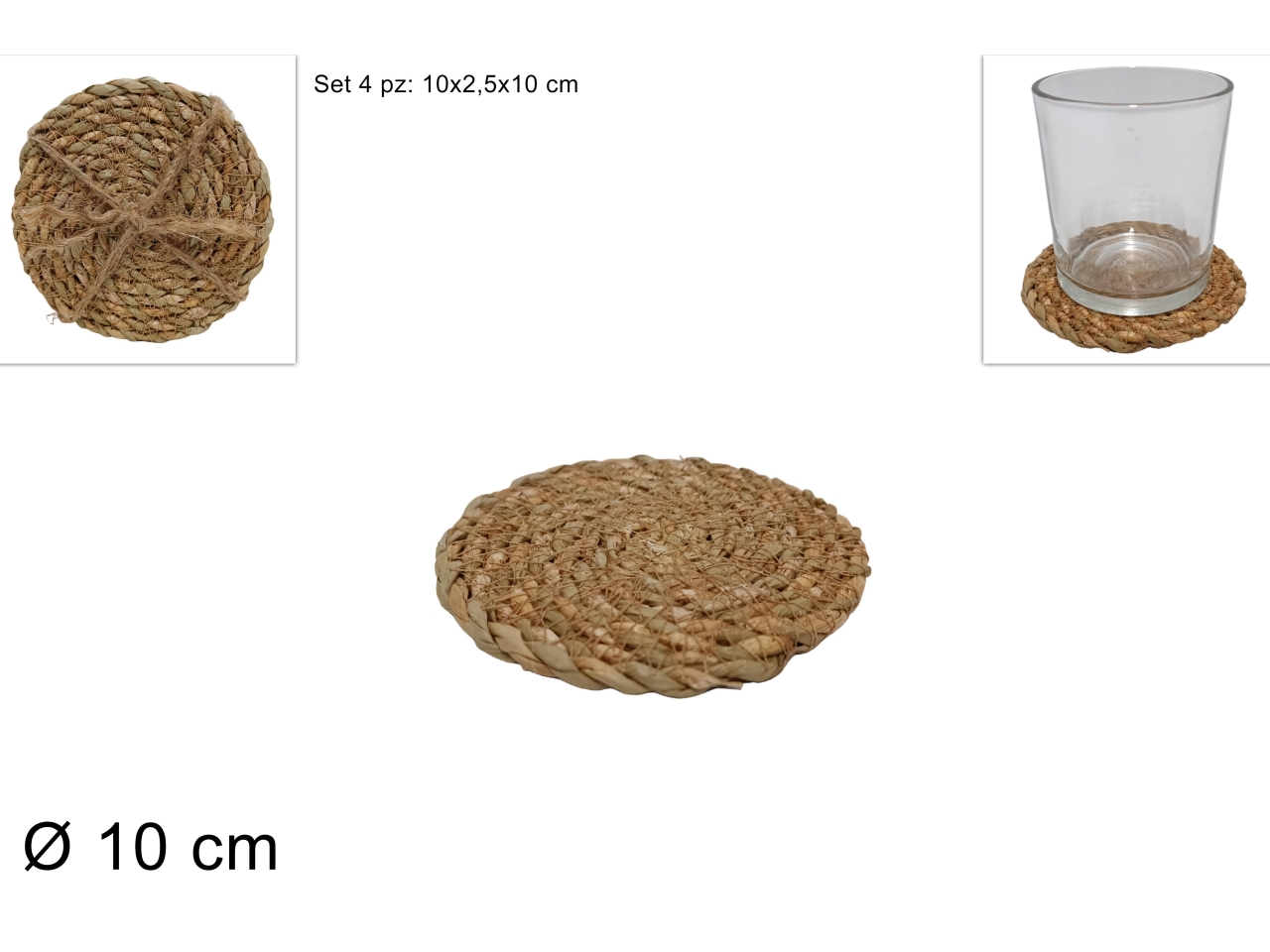 SOTTOBICCHIERI IN CORDA 10CM SET 4PZ DEV23005861