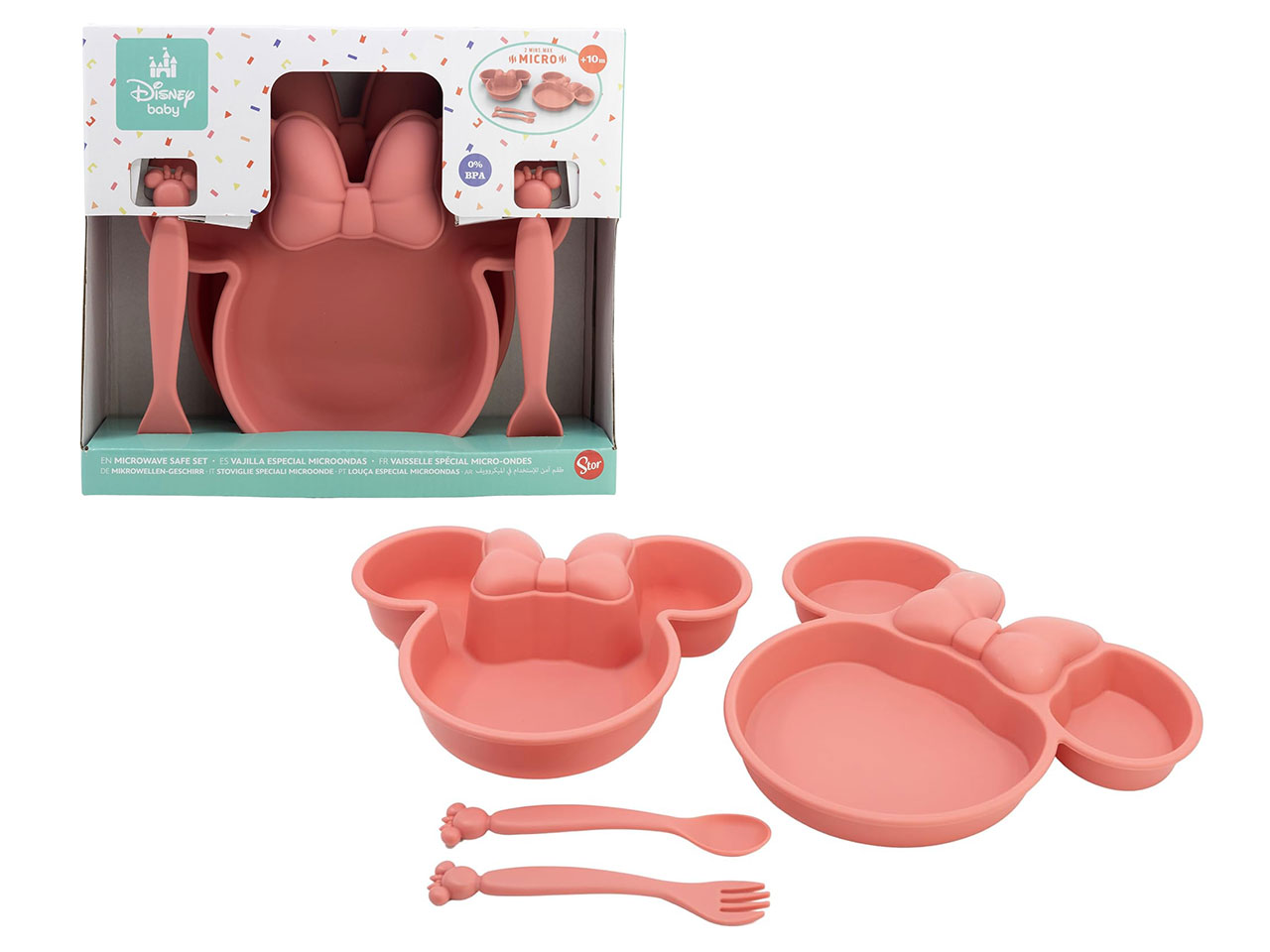 MINNIE SET 4PZ PIATTI + POSATE IN PLASTICA ST10796
