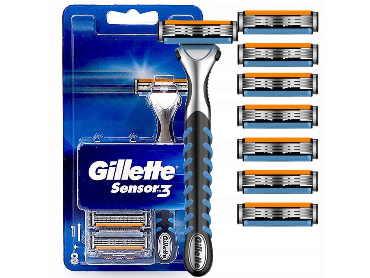 GILLETTE SENSOR3 RASOIO+8 RICARICHE RT09167 $