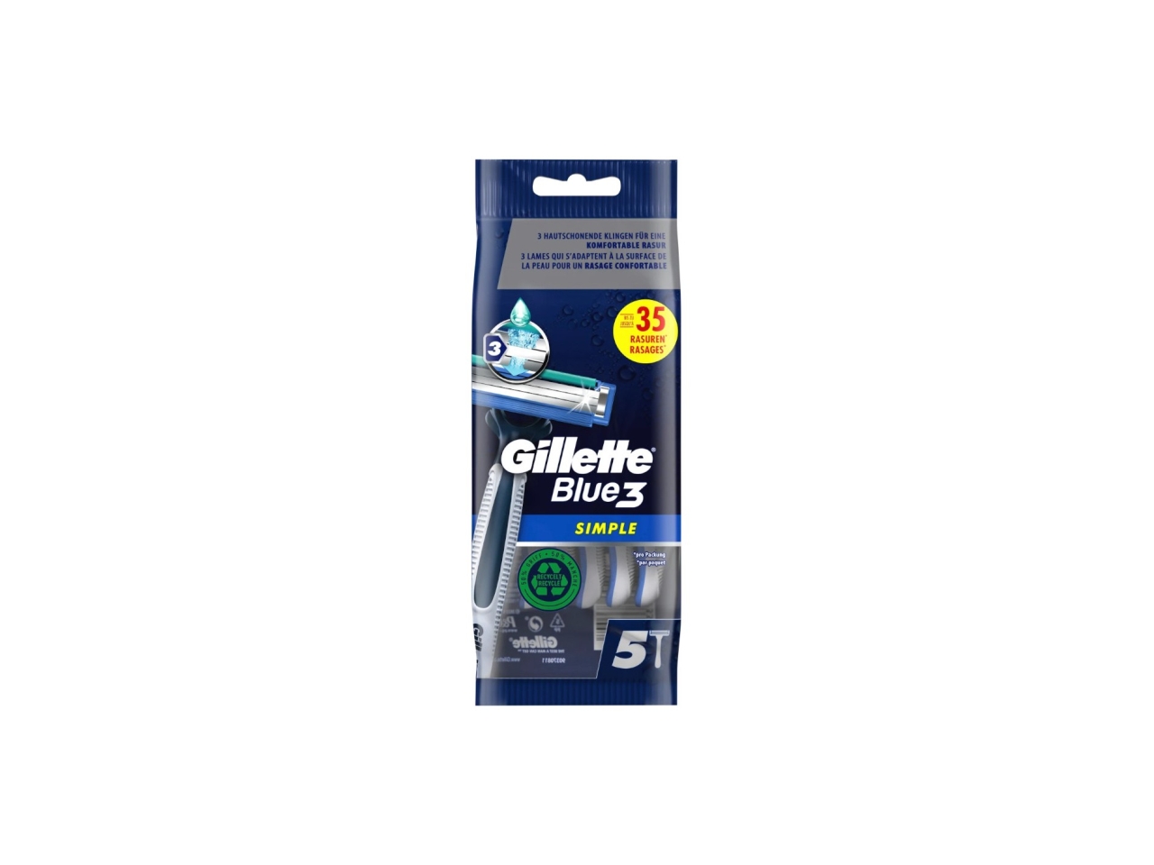 GILLETTE BLUE3 SIMPLE 5PZ RT10783 $