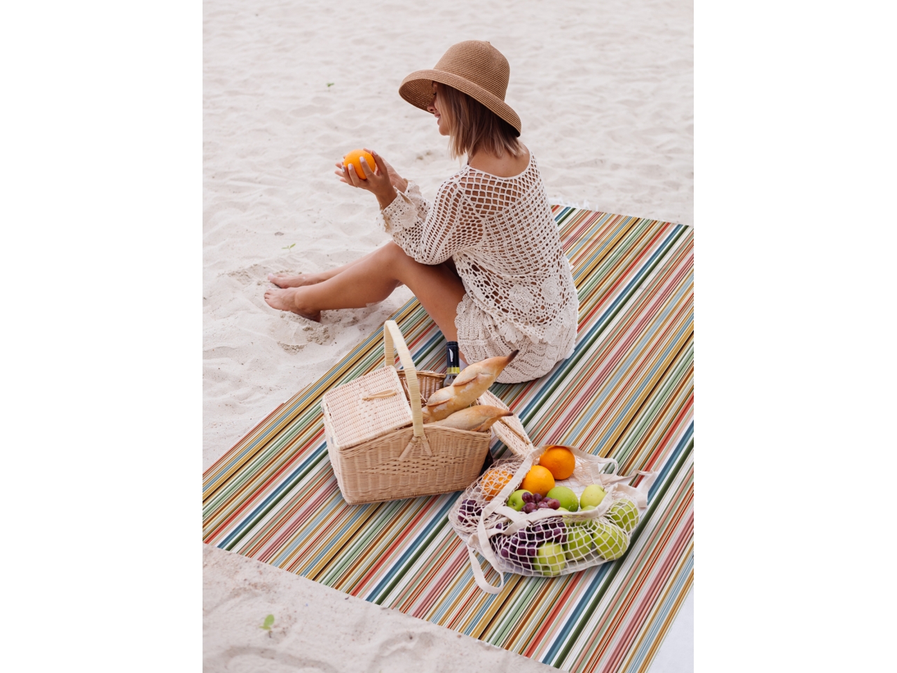 TELO PIC NIC 200X200CM RIGATO ARANCIO TPK 25P02 9