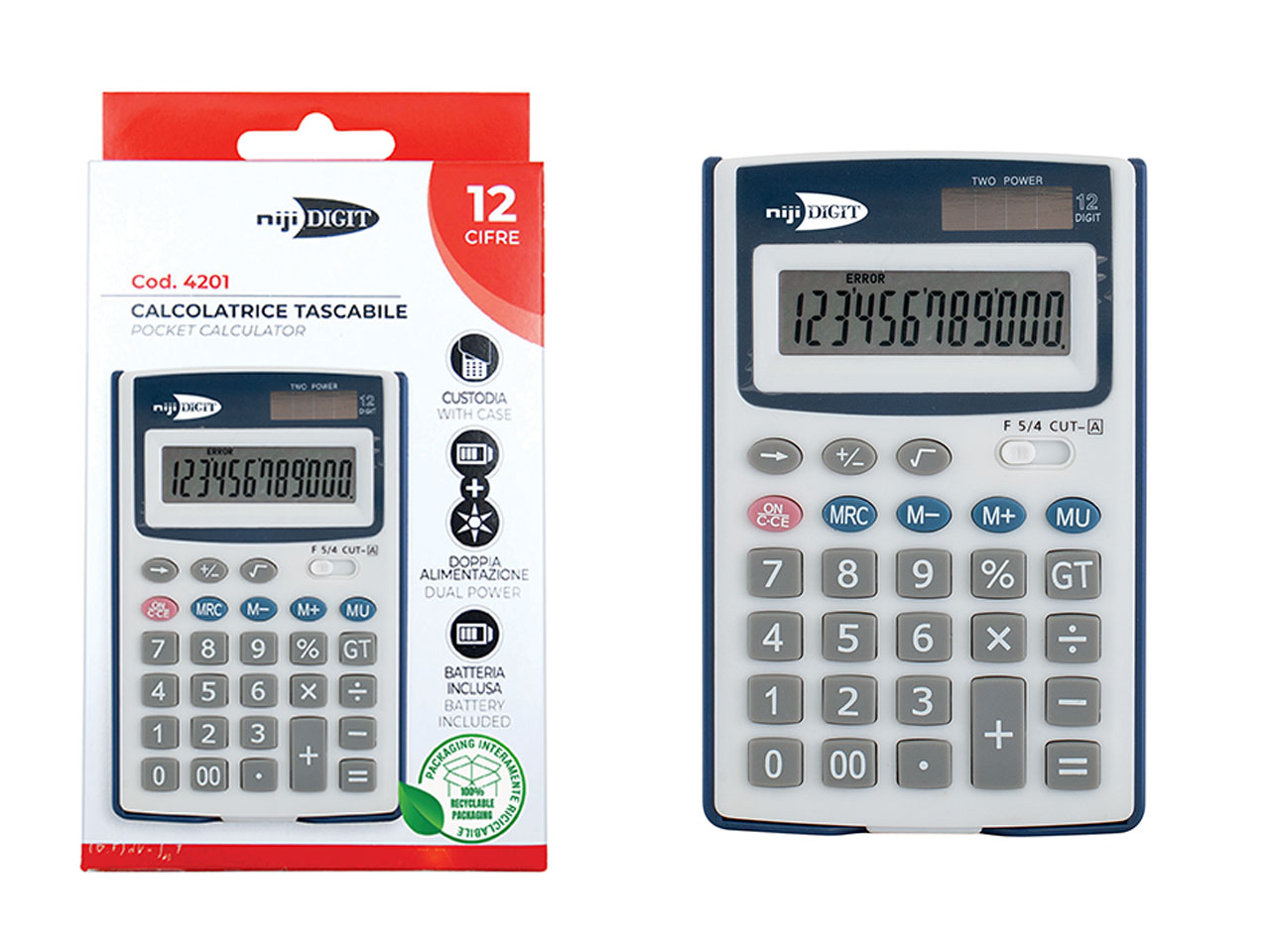 CALCOLATRICE POCKET 12 CIFRE 4201