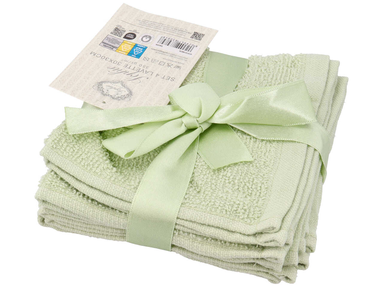 SOPHIE SET 4 LAVETTE 30X30CM SALVIA 01018876
