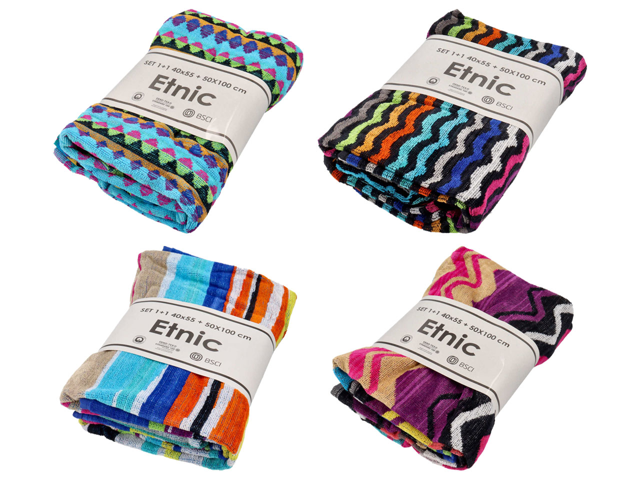 ETNIC SET ASCIGAMANI COTONE 1+1 ASS. 013192 ETNIC SET ASCIGAMANI COTONE 1+1 ASS. 013192