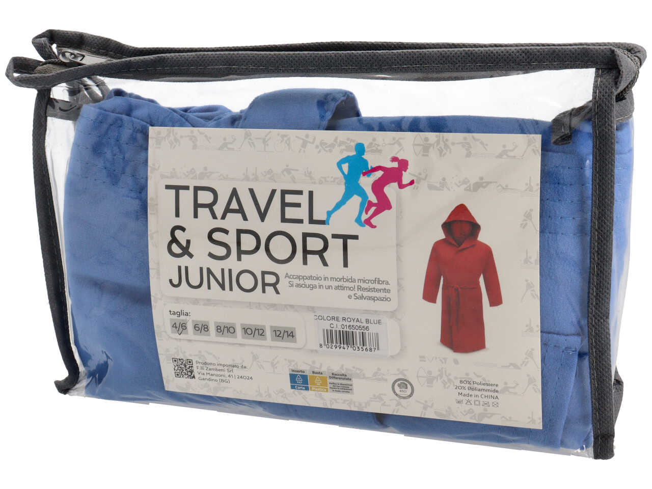 TRAVEL JR ACCAPPATOIO MICROFIBRA BLU 01650556 TRAVEL JR ACCAPPATOIO MICROFIBRA BLU 01650556