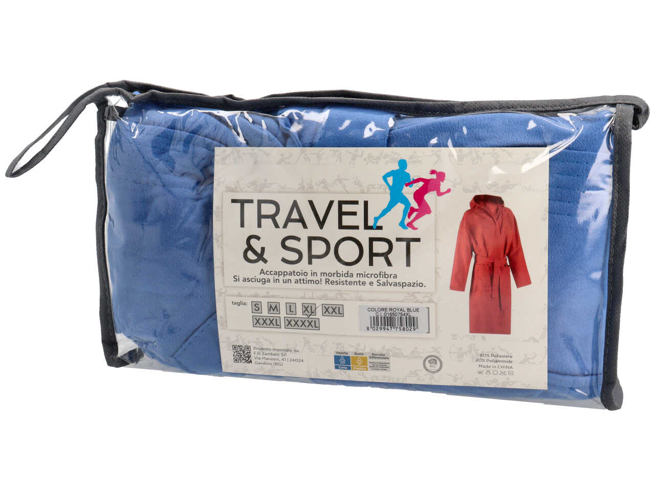 TRAVEL ACCAPPATOIO MICROFIBRA TG.XL BLU 01650754XL