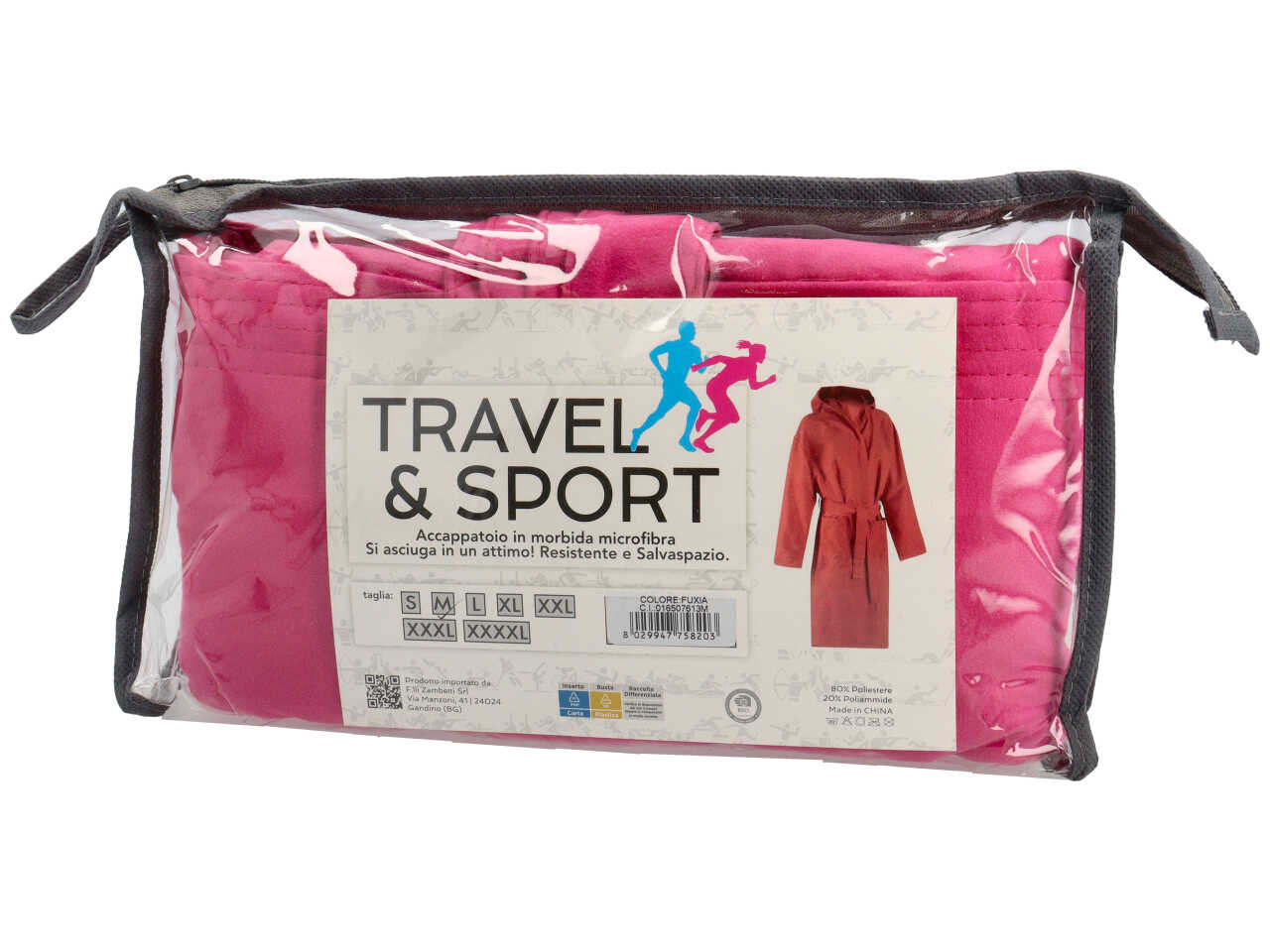 TRAVEL ACCAPPATOIO MICROFIB. TG.M FUXIA 016507613M TRAVEL ACCAPPATOIO MICROFIB. TG.M FUXIA 016507613M