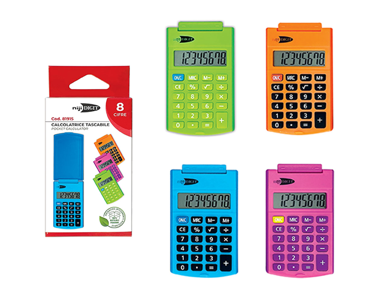 CALCOLATRICE TASCABILE 8 CIFRE 81915
